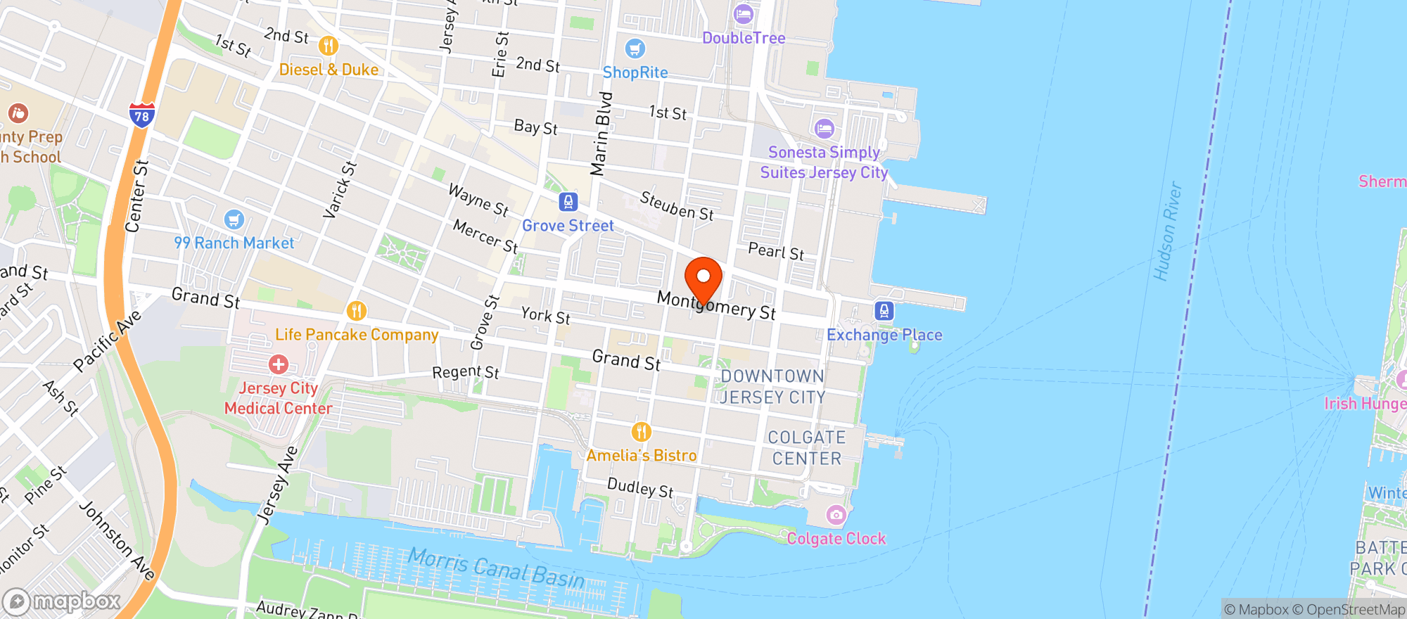 Map showing Waterfront Wine & Liquor