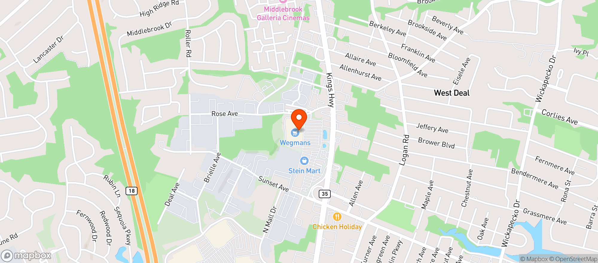 Map showing Wegmans Ocean
