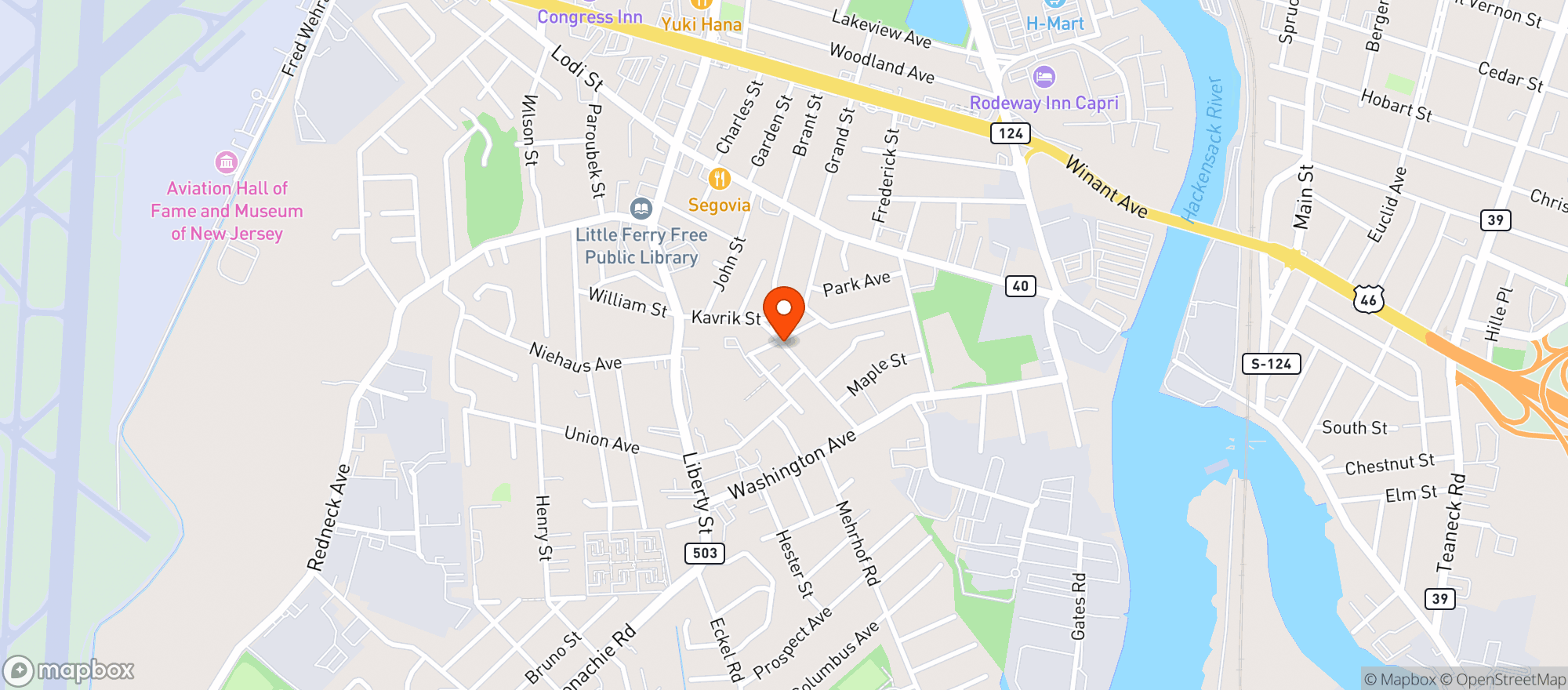 Map showing LITTLE FERRY WINE & LIQUOR