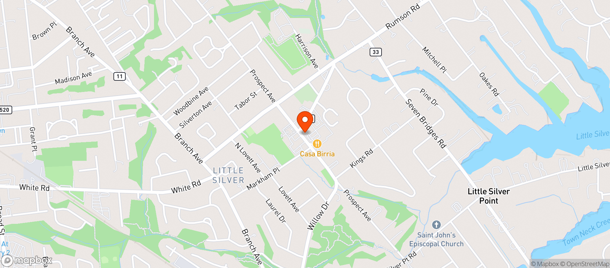 Map showing Little Silver Liquors