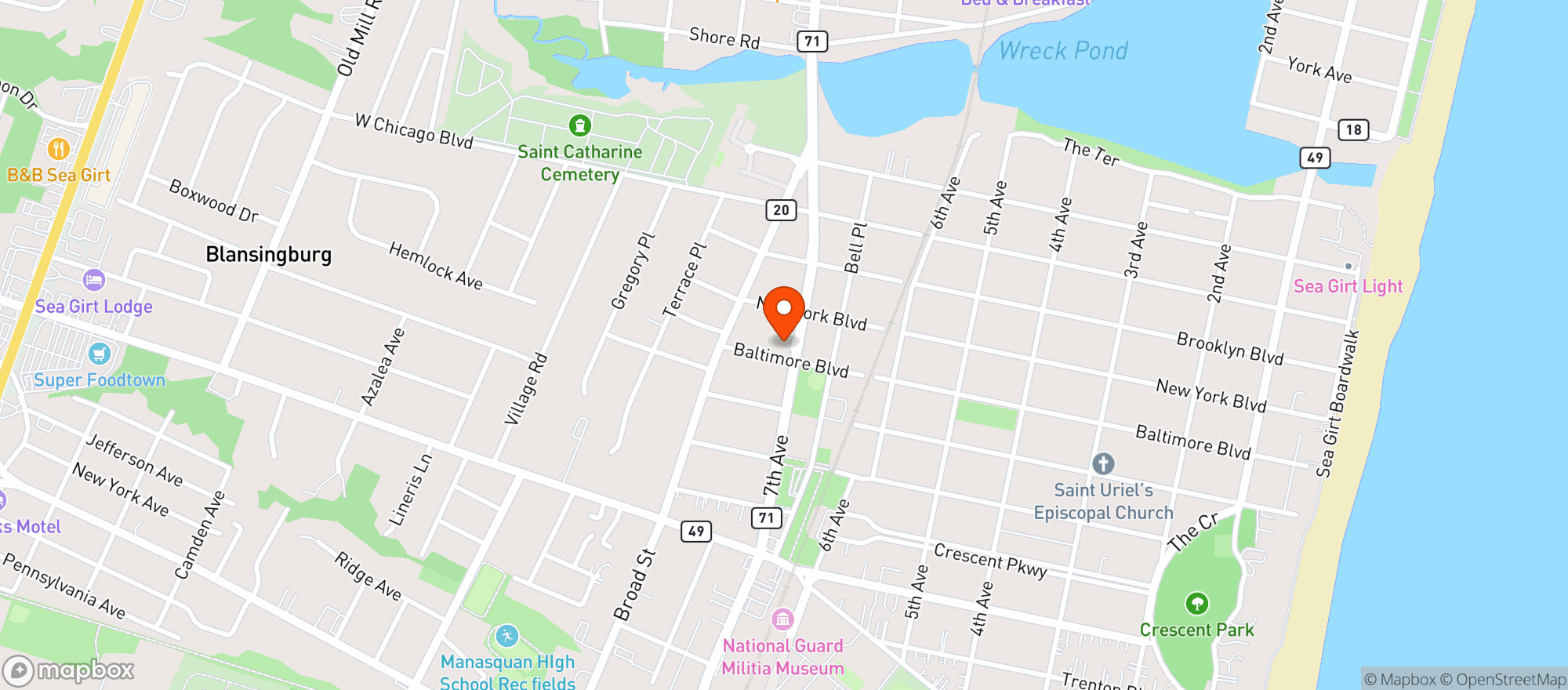 Map showing Harrigans Pub