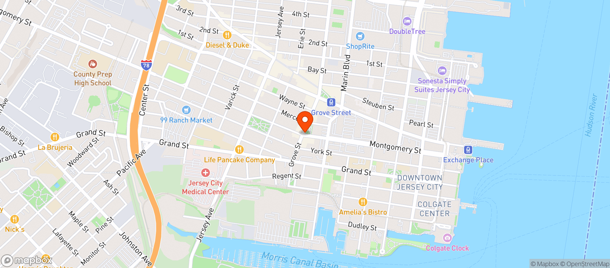 Map showing Cool Vines Jersey City