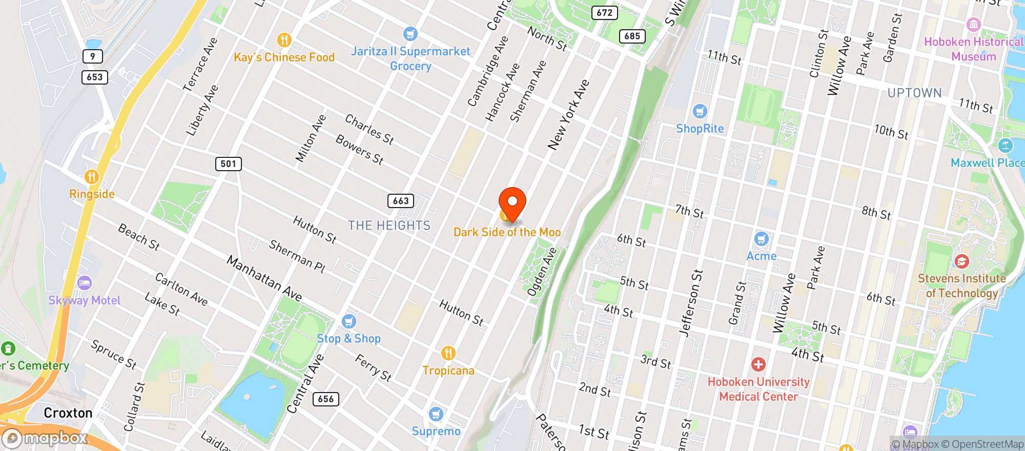 Map showing Riverview Liquors
