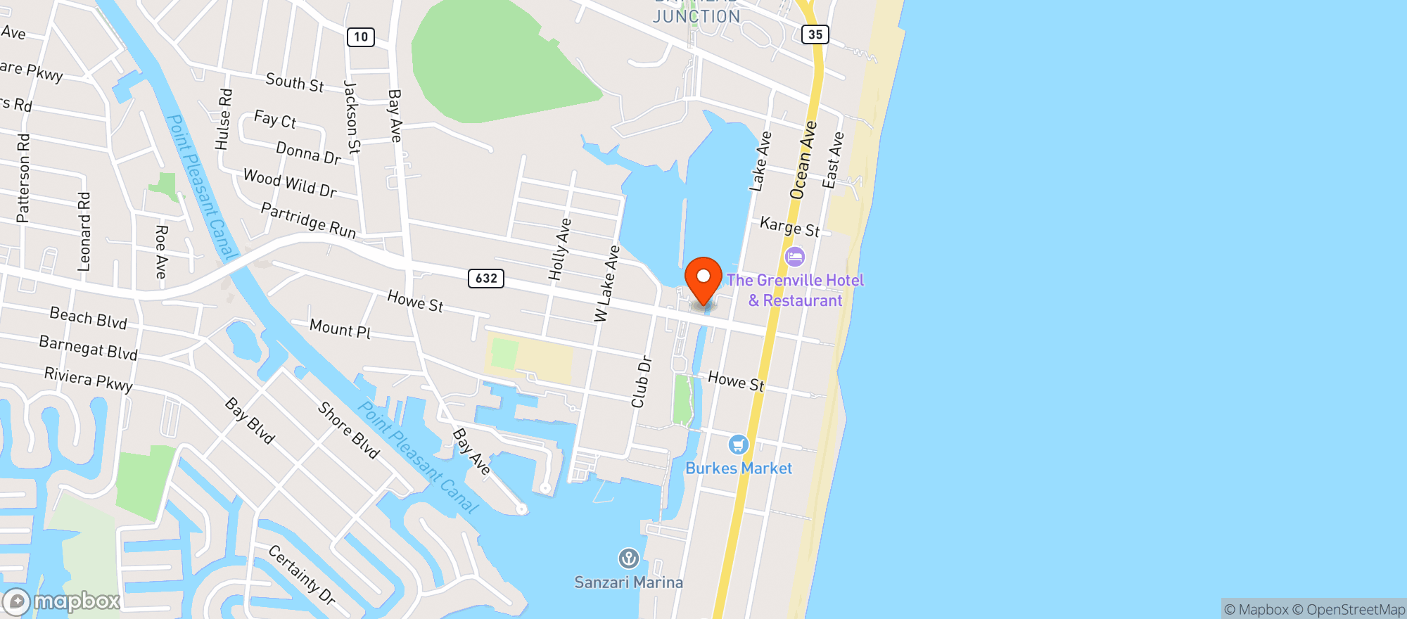 Map showing Charlies Of Bay Head