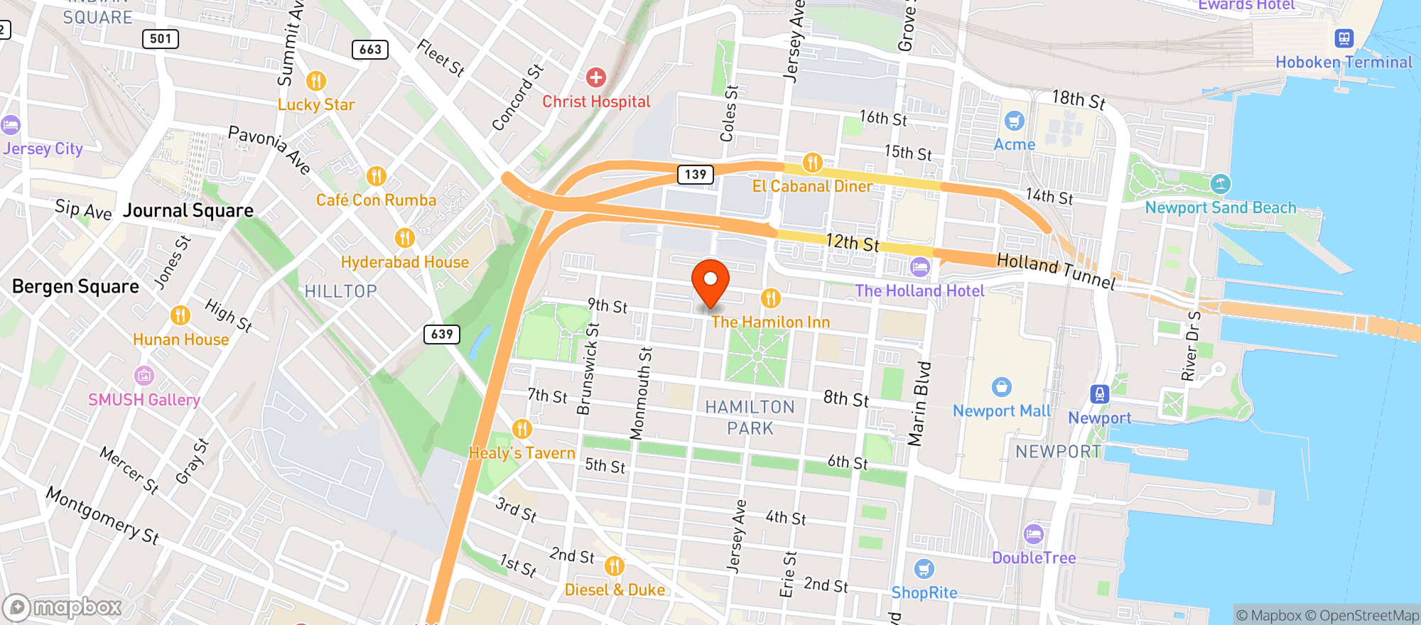 Map showing Ed & Marys