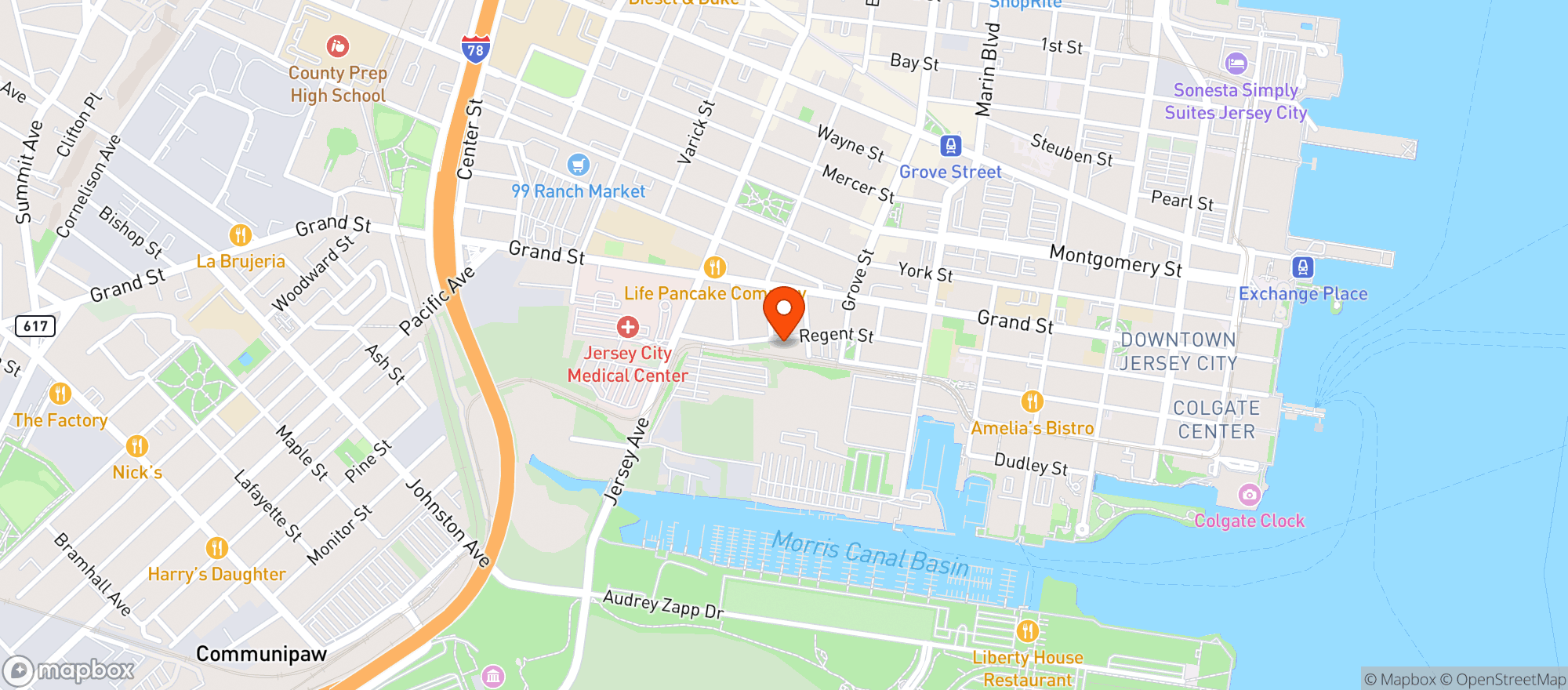 Map showing Zeppelin Hall