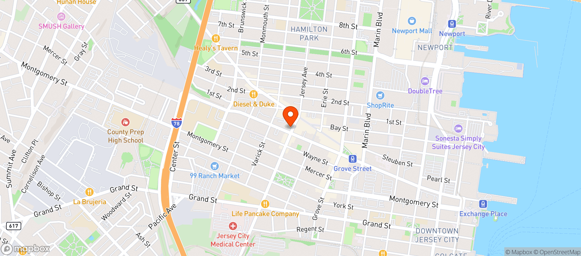 Map showing The Hemp Social Jersey Ave