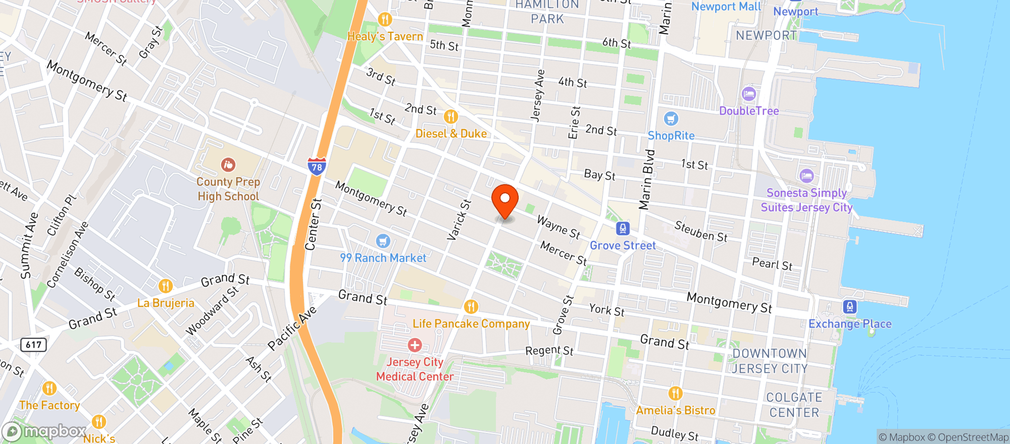 Map showing Jersey Wine & Spirits