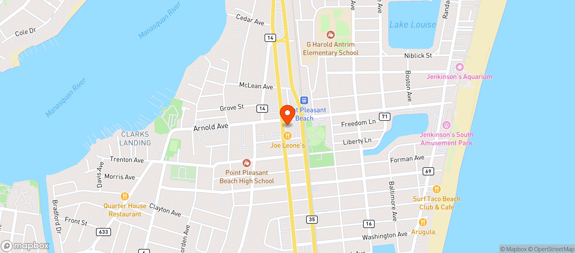 Map showing Wine Outlet-Point Pleasant Beach