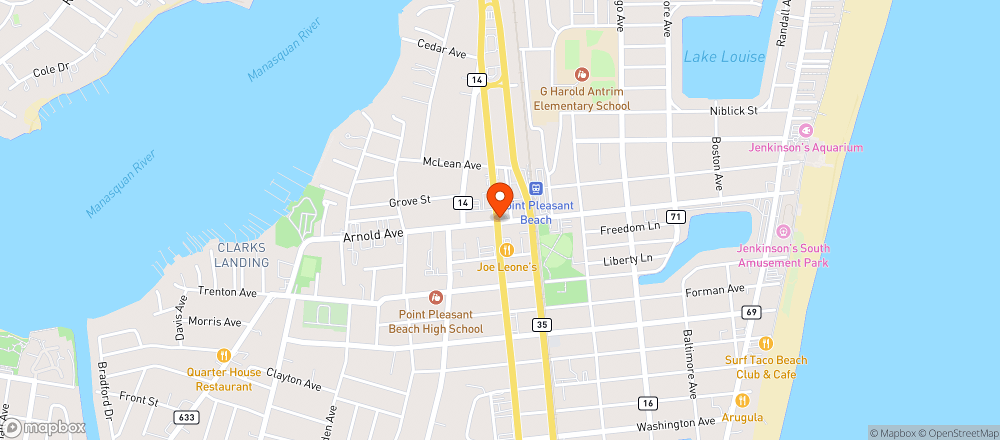 Map showing Point Lobster Bar & Grill