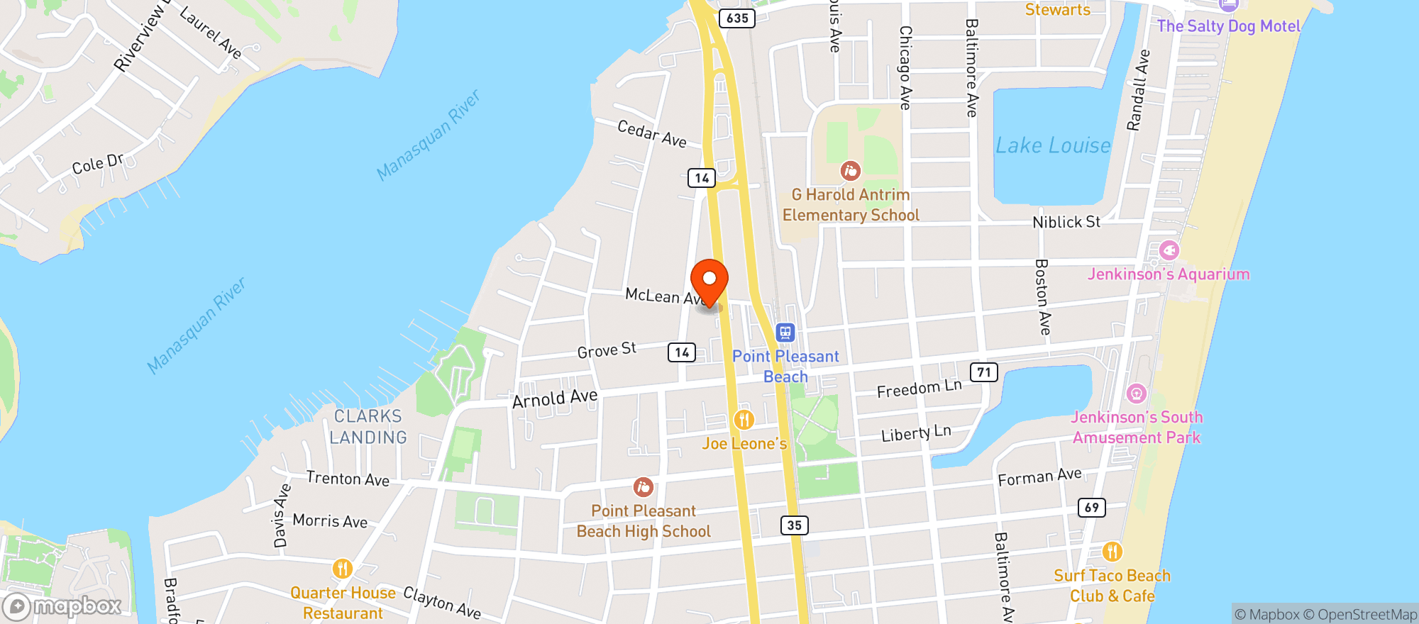 Map showing The Ark Pub & Eatery
