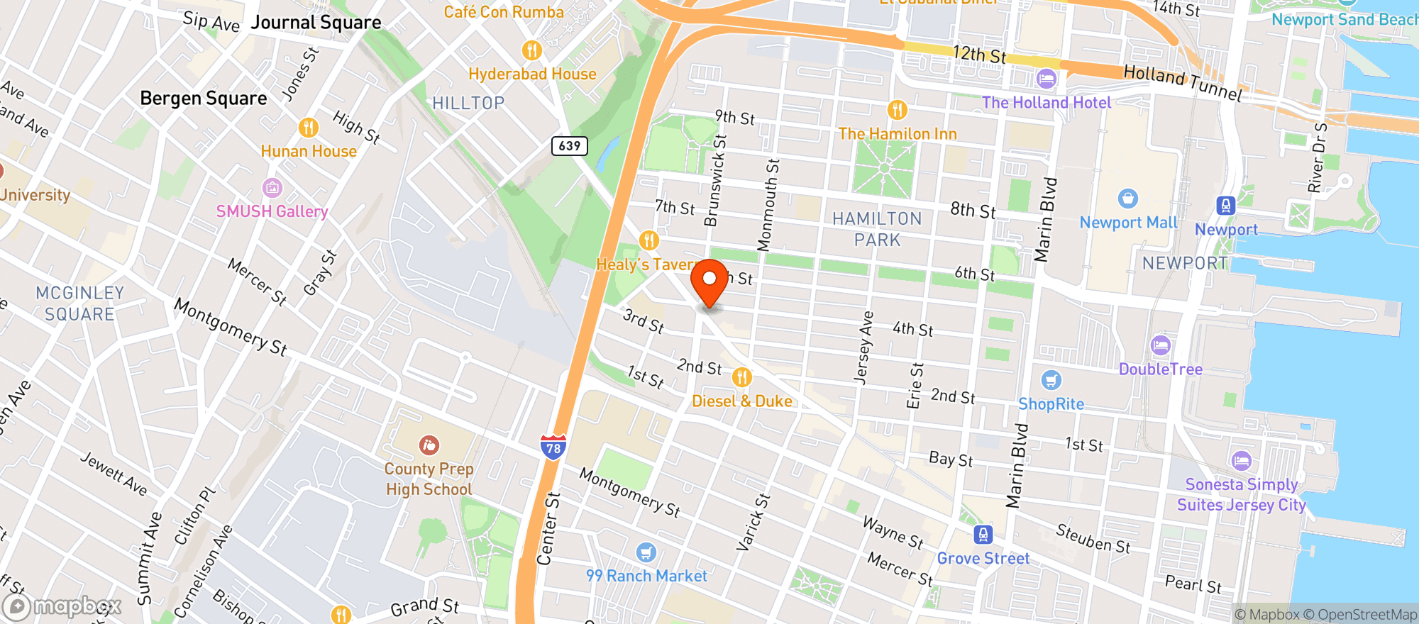 Map showing Binny Liquor