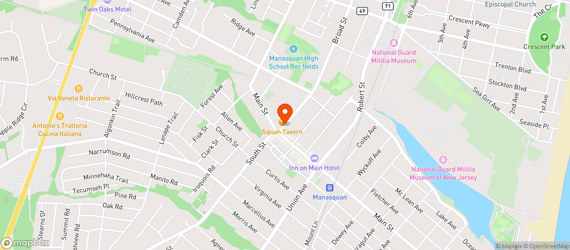 Map showing Squan Tavern