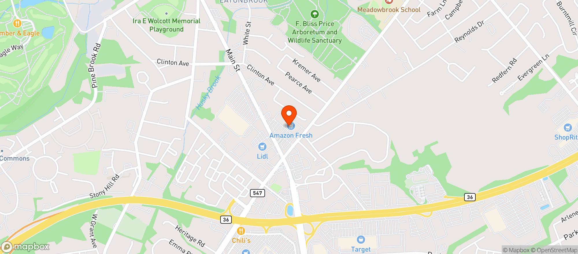 Map showing Amazon Fresh