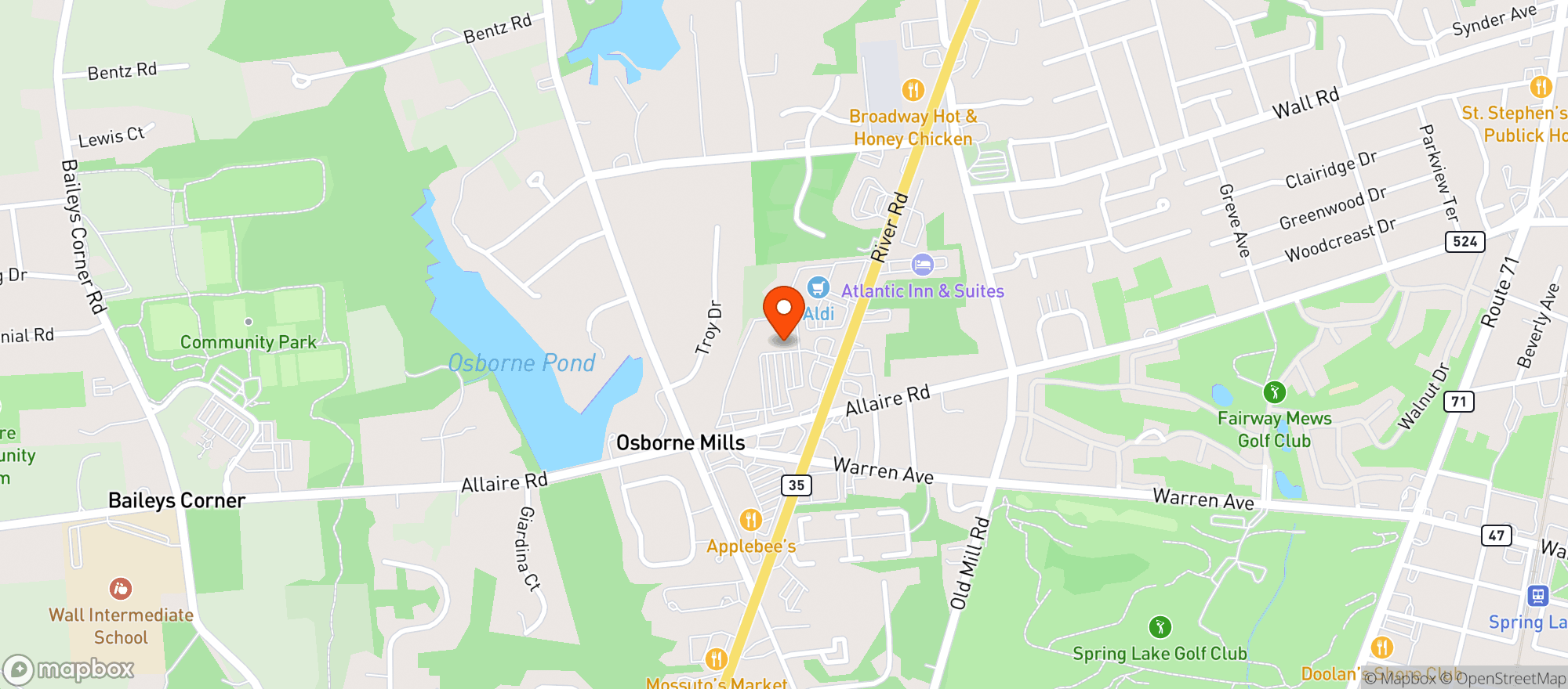 Map showing Wine Outlet