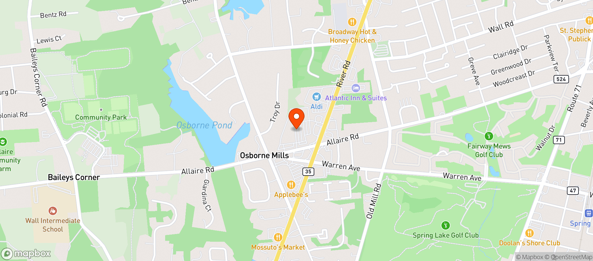 Map showing Wholefoods