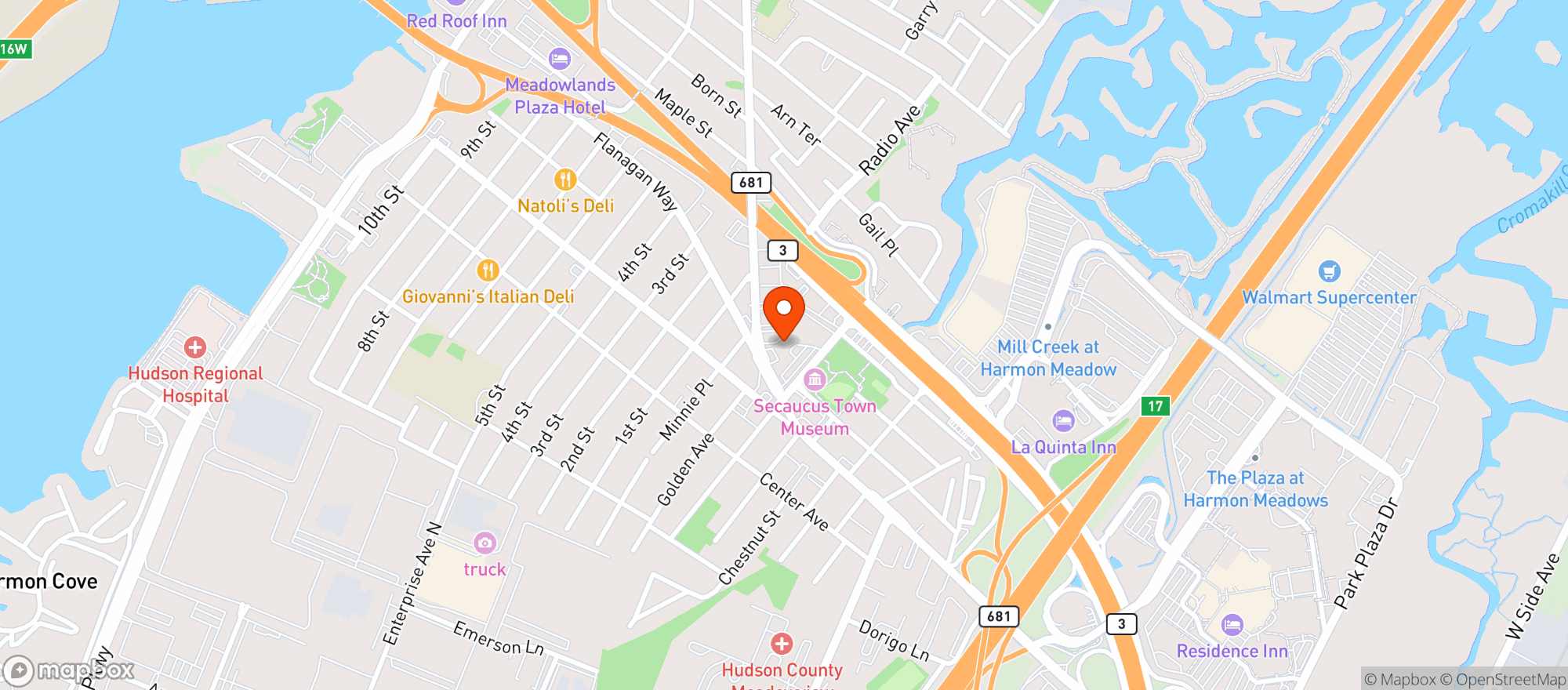Map showing Usa Wine Trader Secaucus