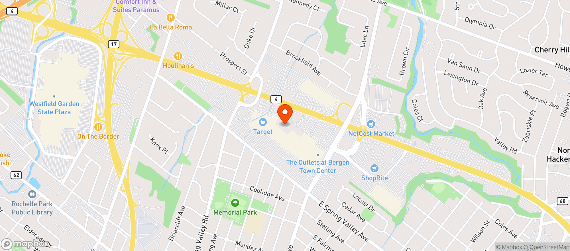 Map showing World Market Paramus