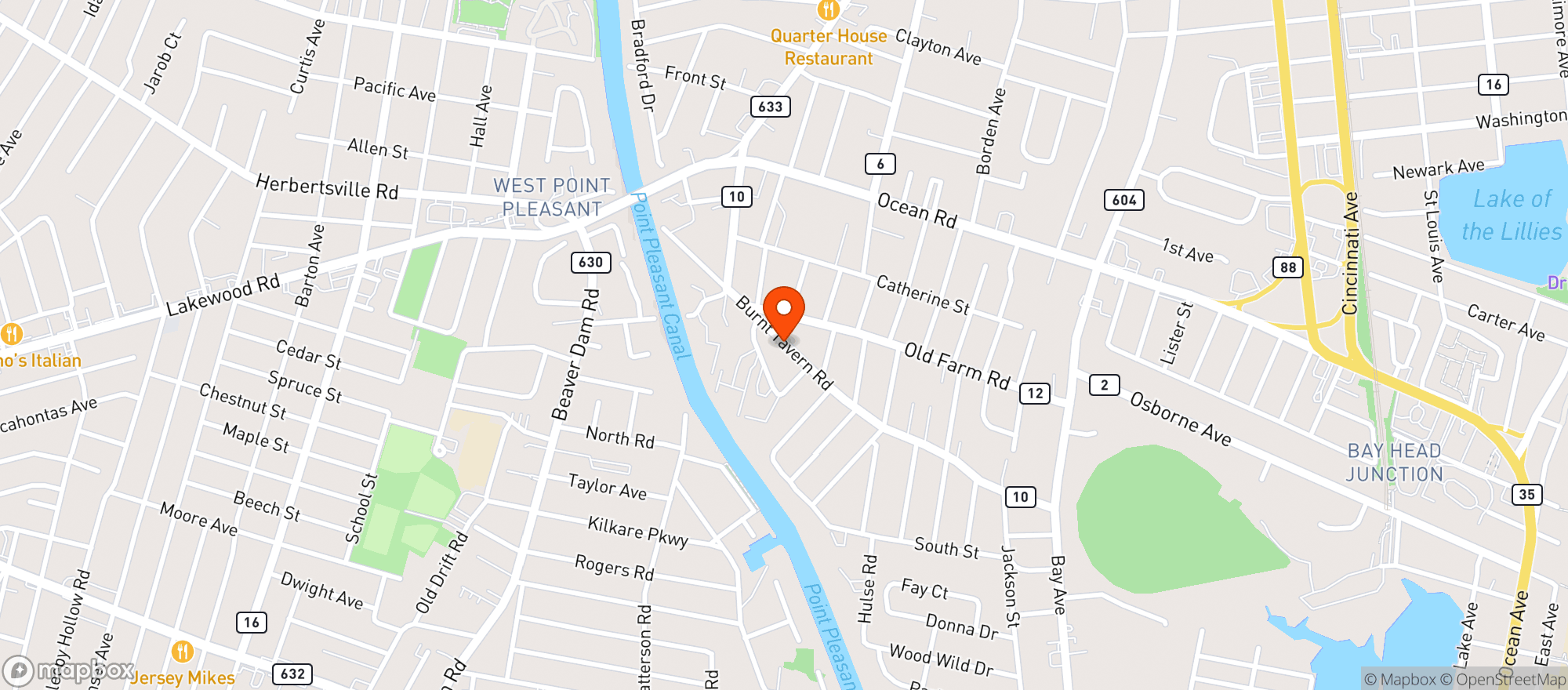 Map showing Spirits Unl/point Beach