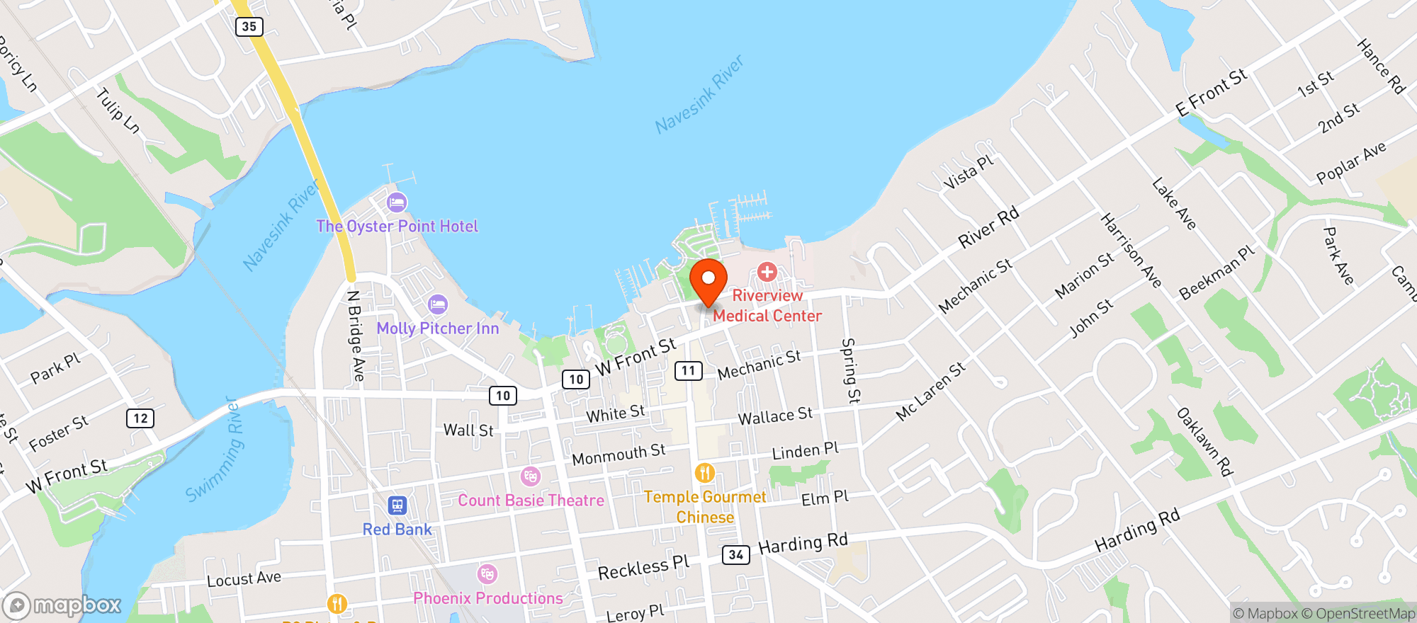 Map showing Red Rock