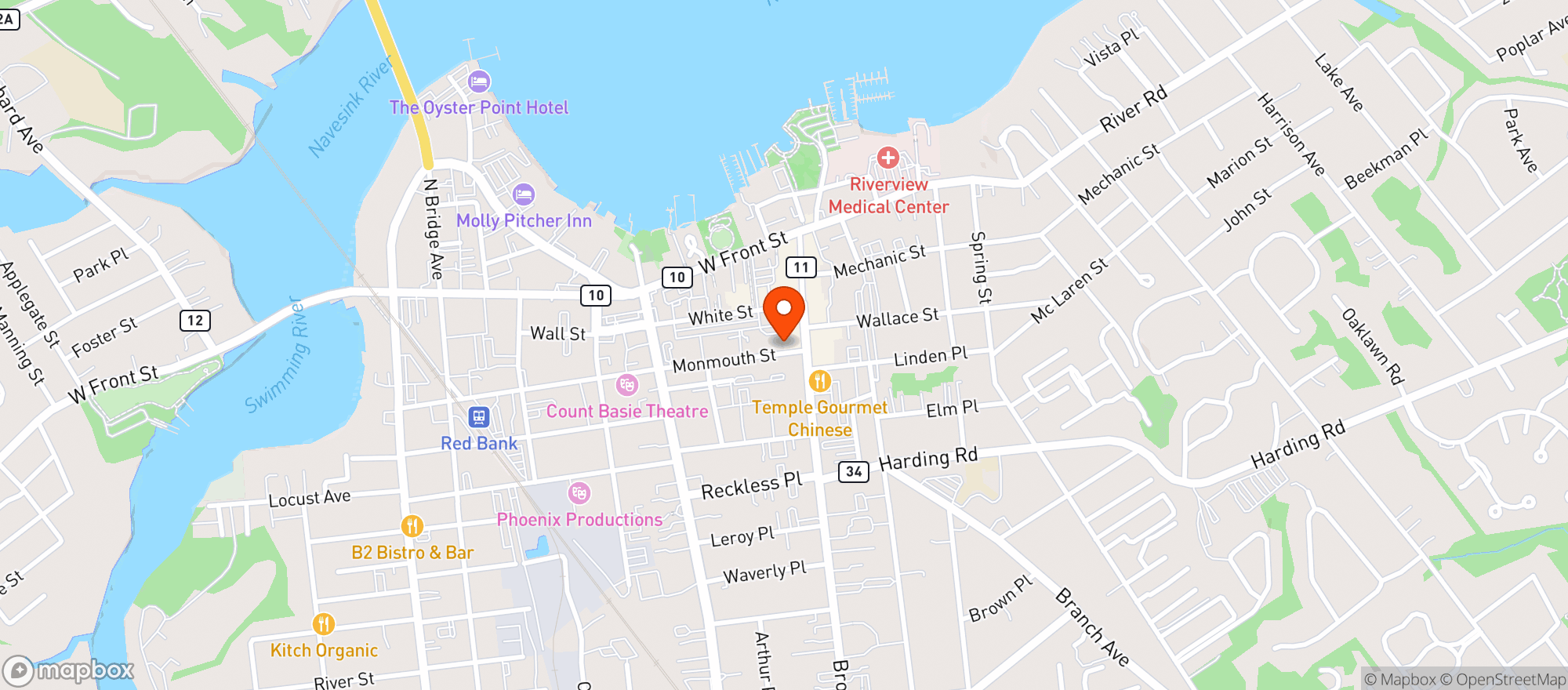 Map showing The Green Room - Redbank