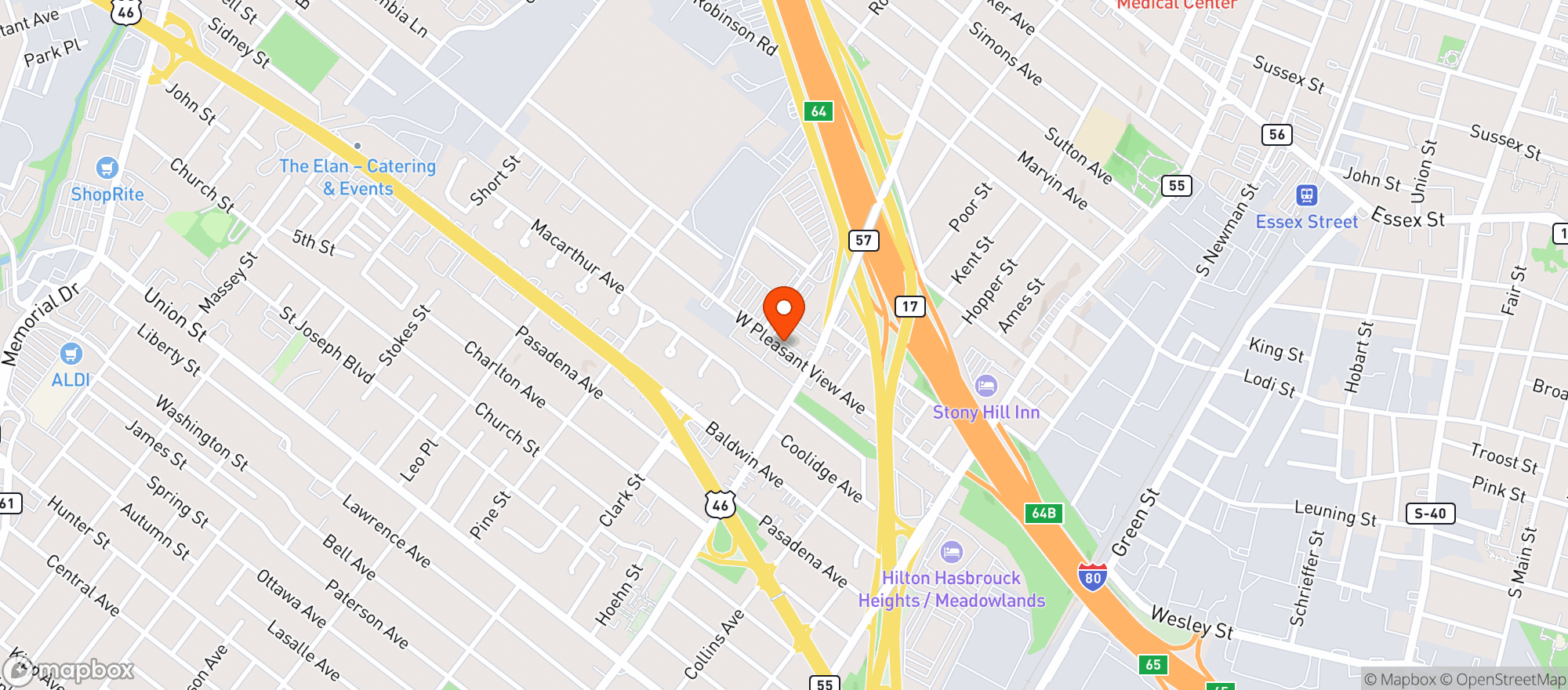 Map showing Stop & Shop - 0817 - Hackensack