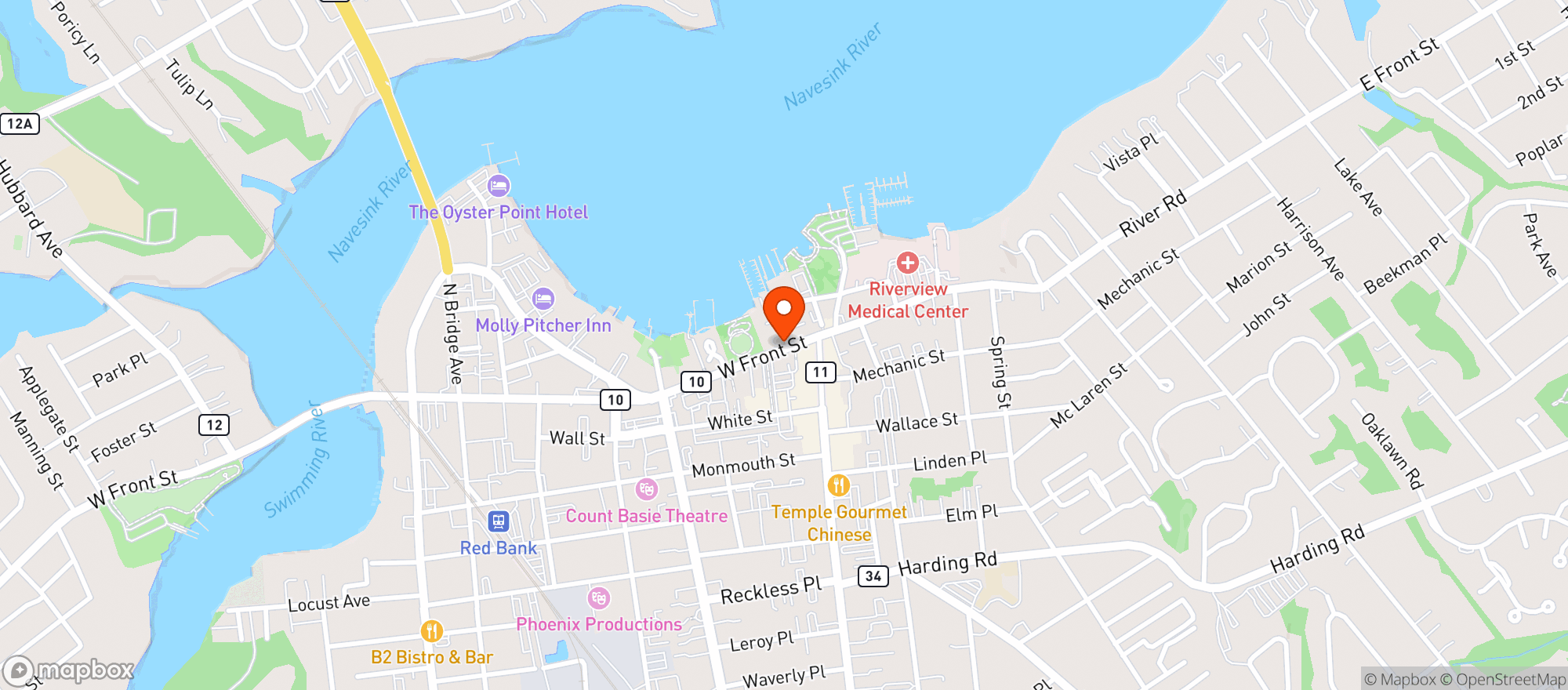Map showing 26 West On The Navesink