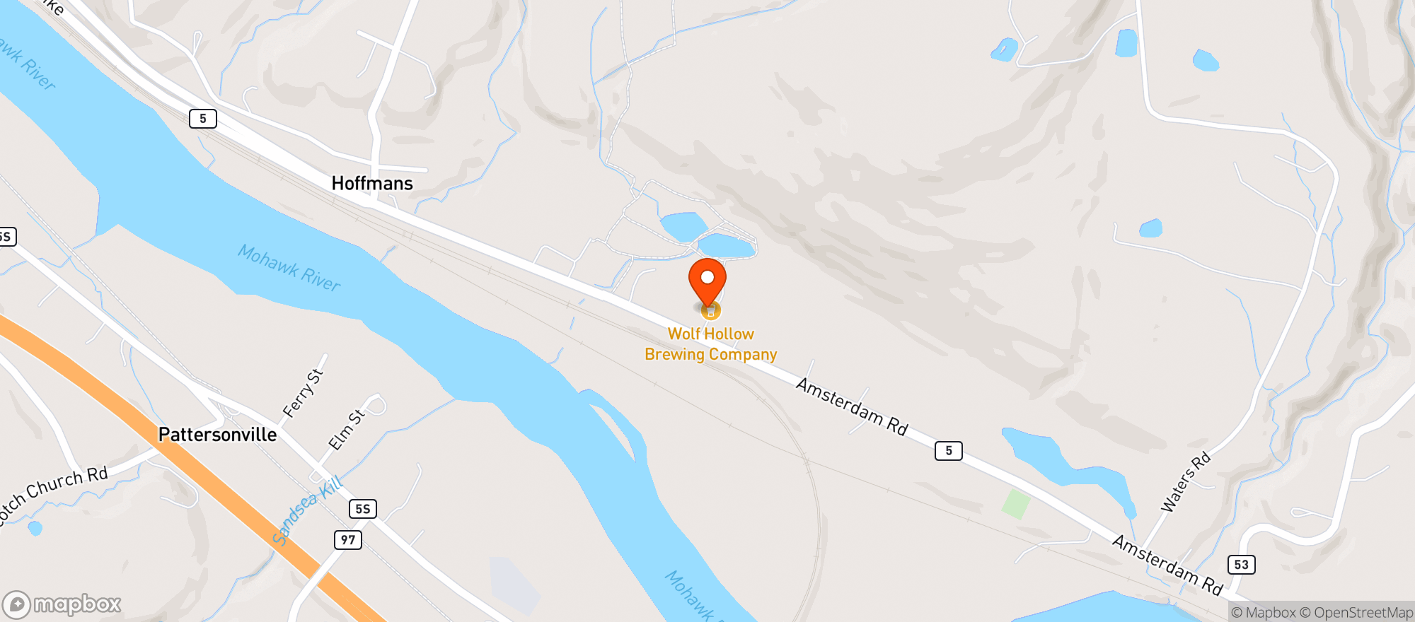Map showing Wolf Hollow Brewing Company