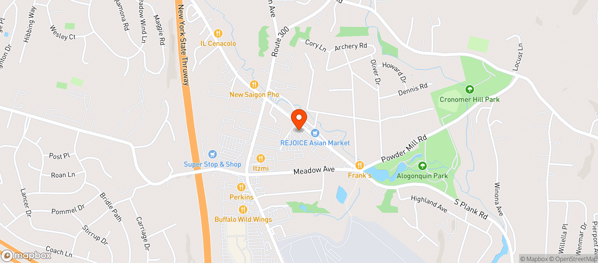 Map showing South Plank Wine & Spirits
