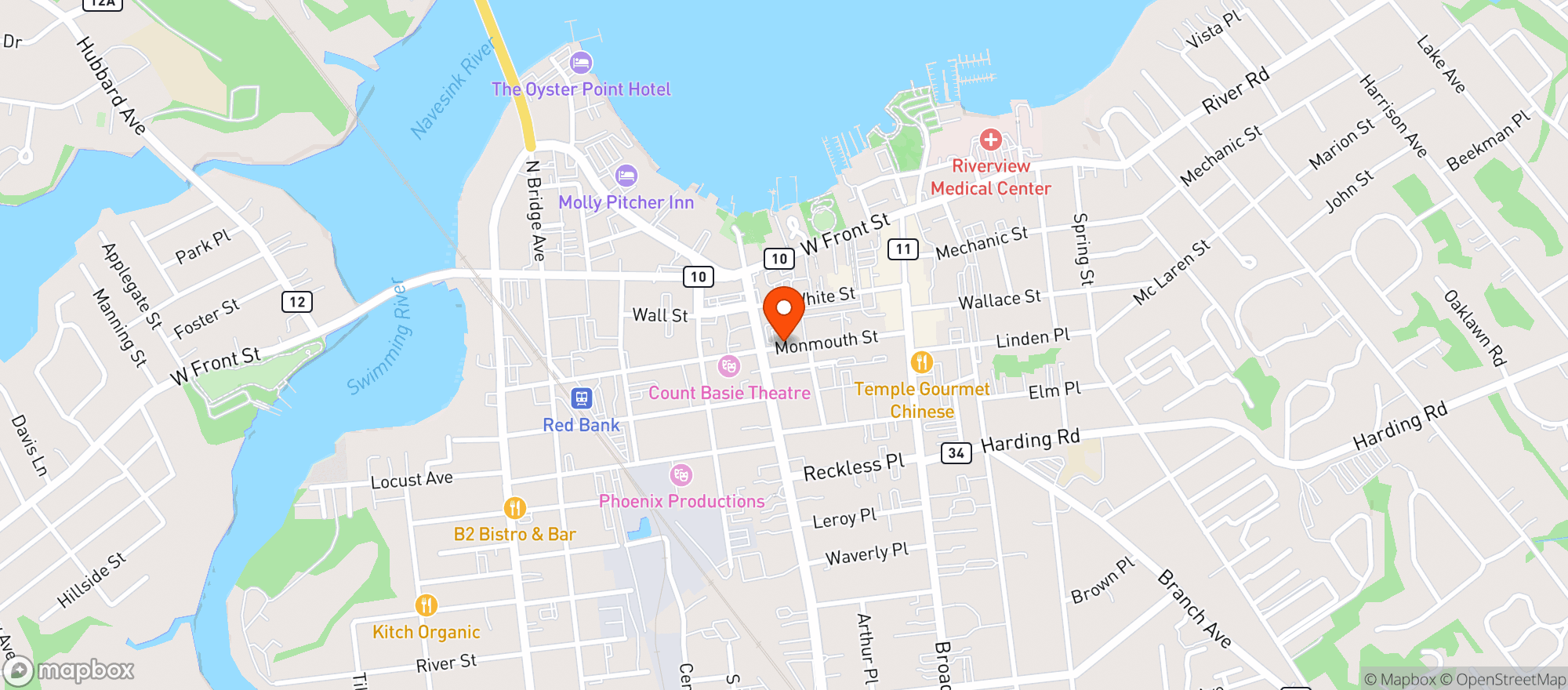 Map showing Teak Restaurant