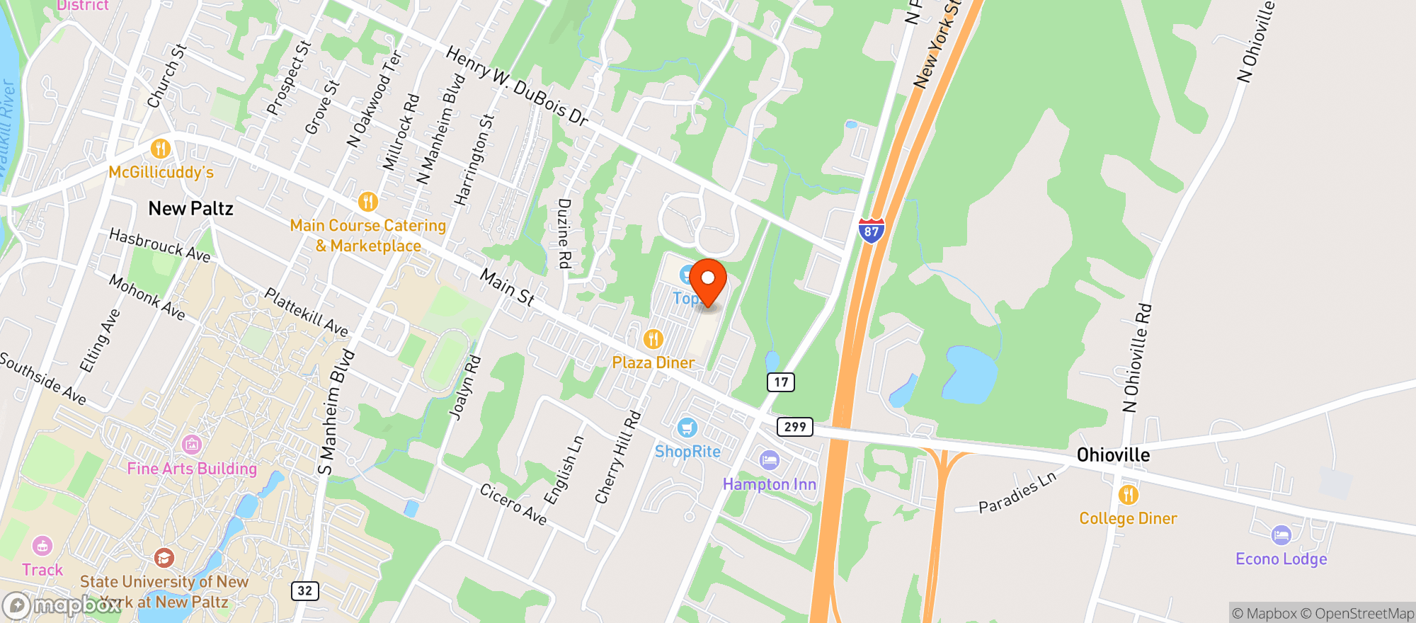 Map showing Fox and Hound Wine and Sprits