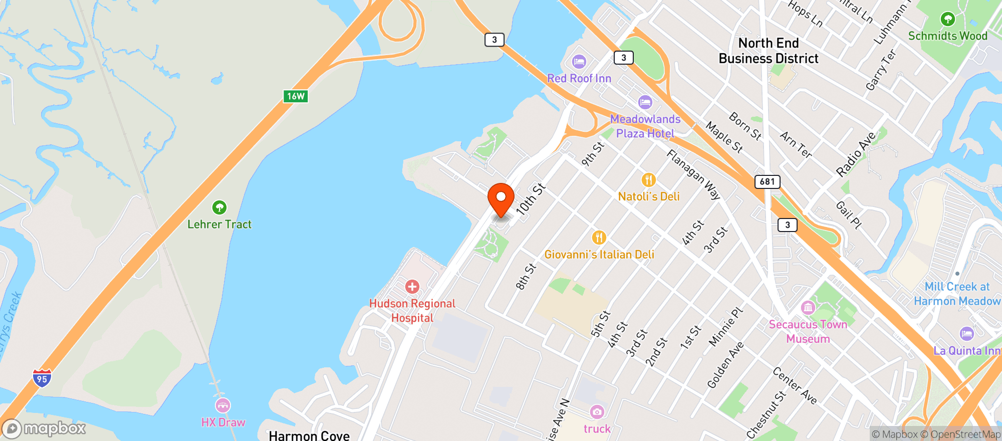 Map showing Krauszers/Secaucus Mart