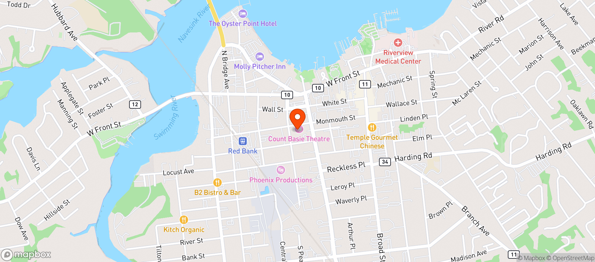 Map showing Improv Jam Comedy Lab