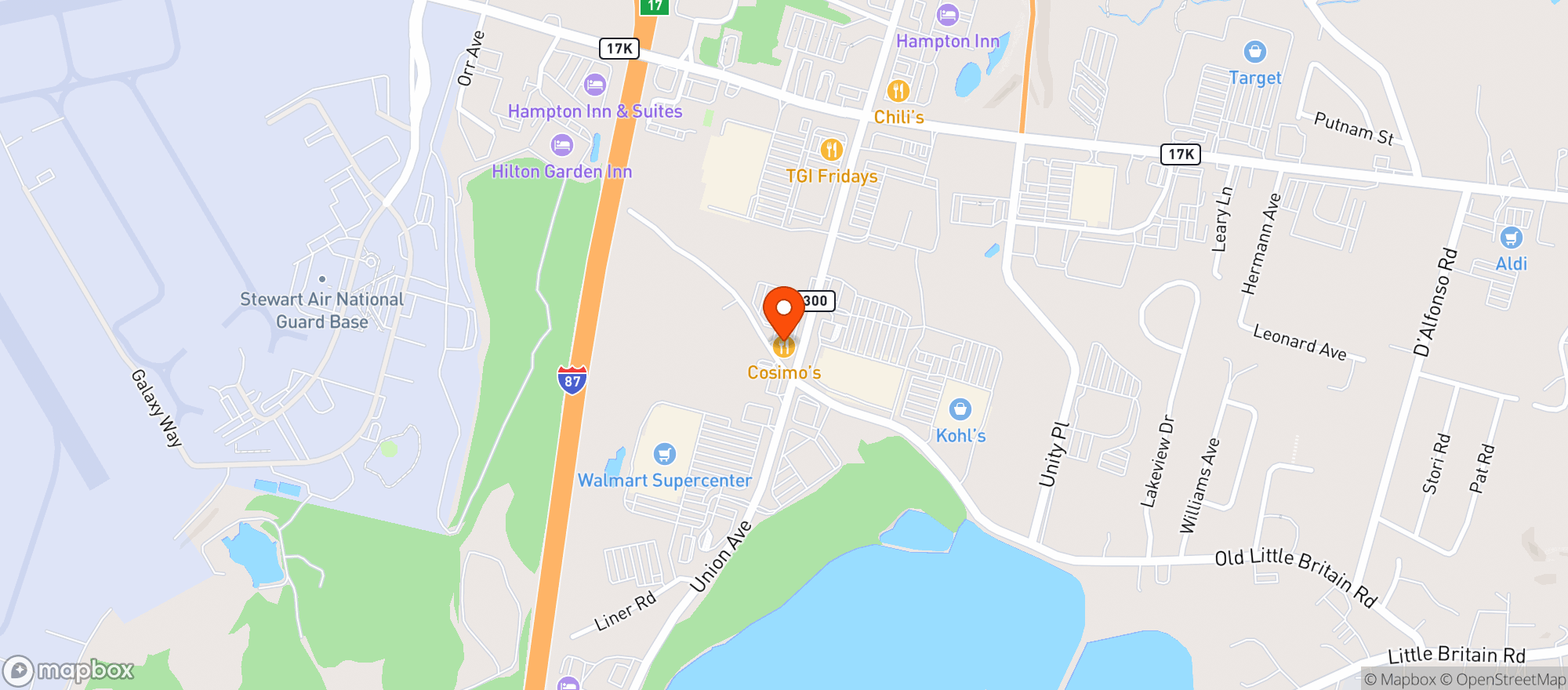Map showing Vitamin Shoppe - Newburgh