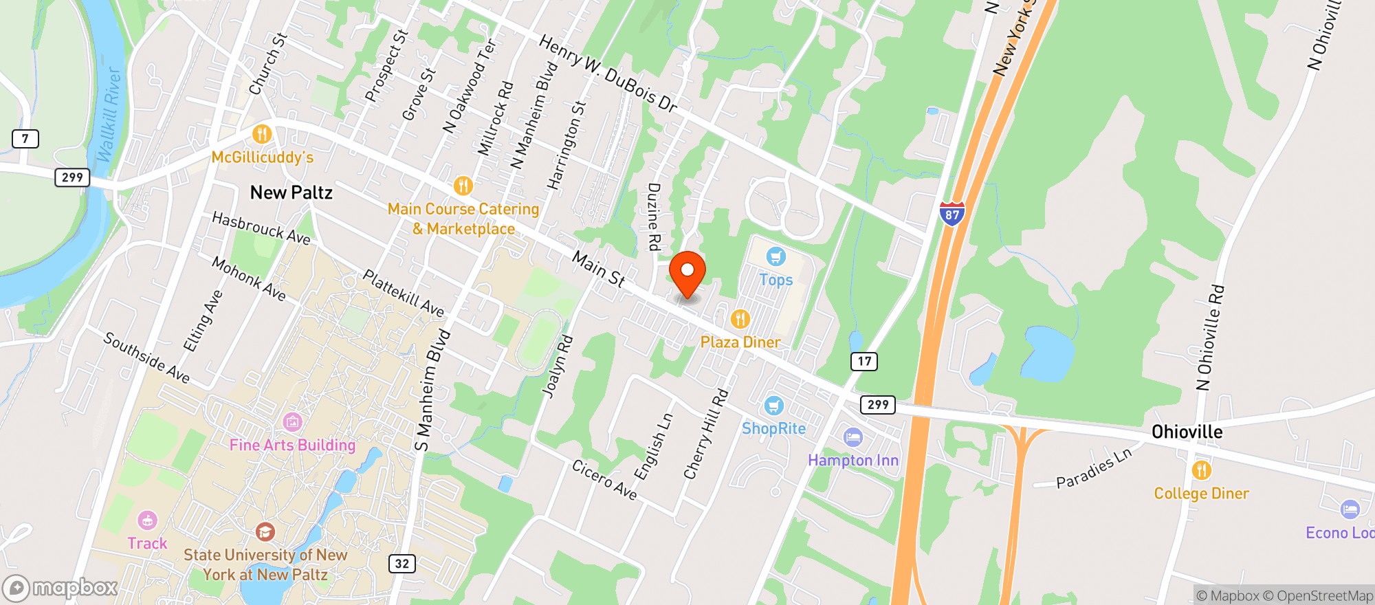 Map showing Beer World Xvii-Newpaltz