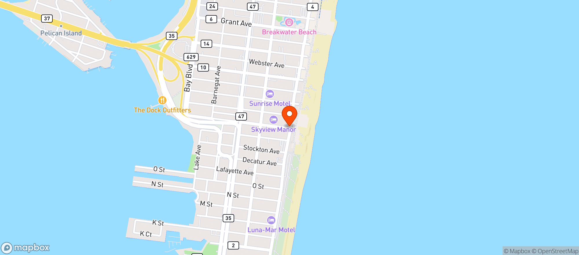 Map showing The Ocean Club