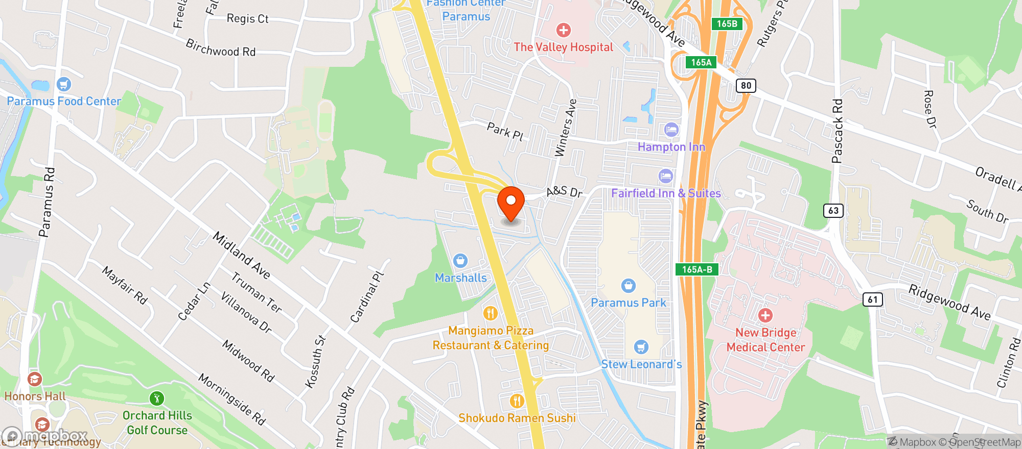 Map showing Vitamin Shoppe - Rt 17 Paramus