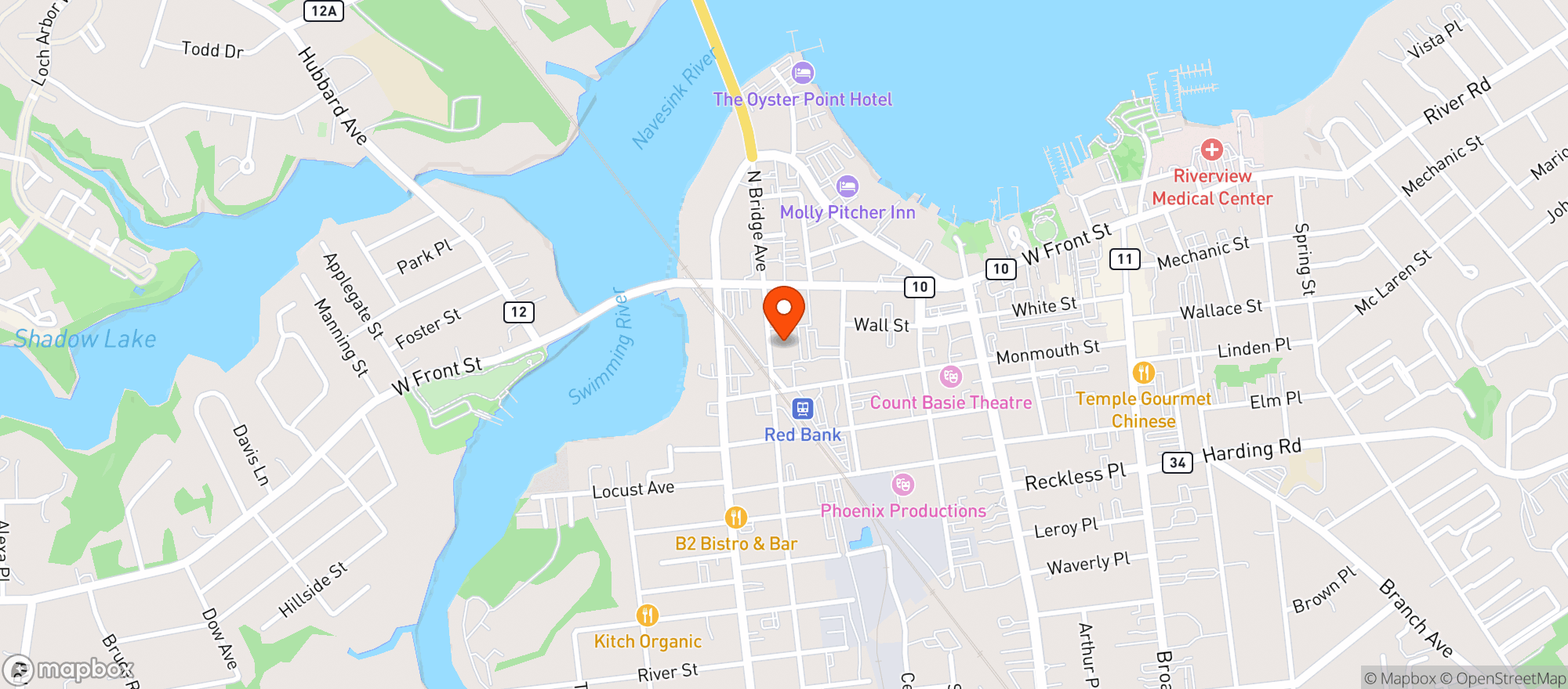 Map showing Two Rivers Theatre