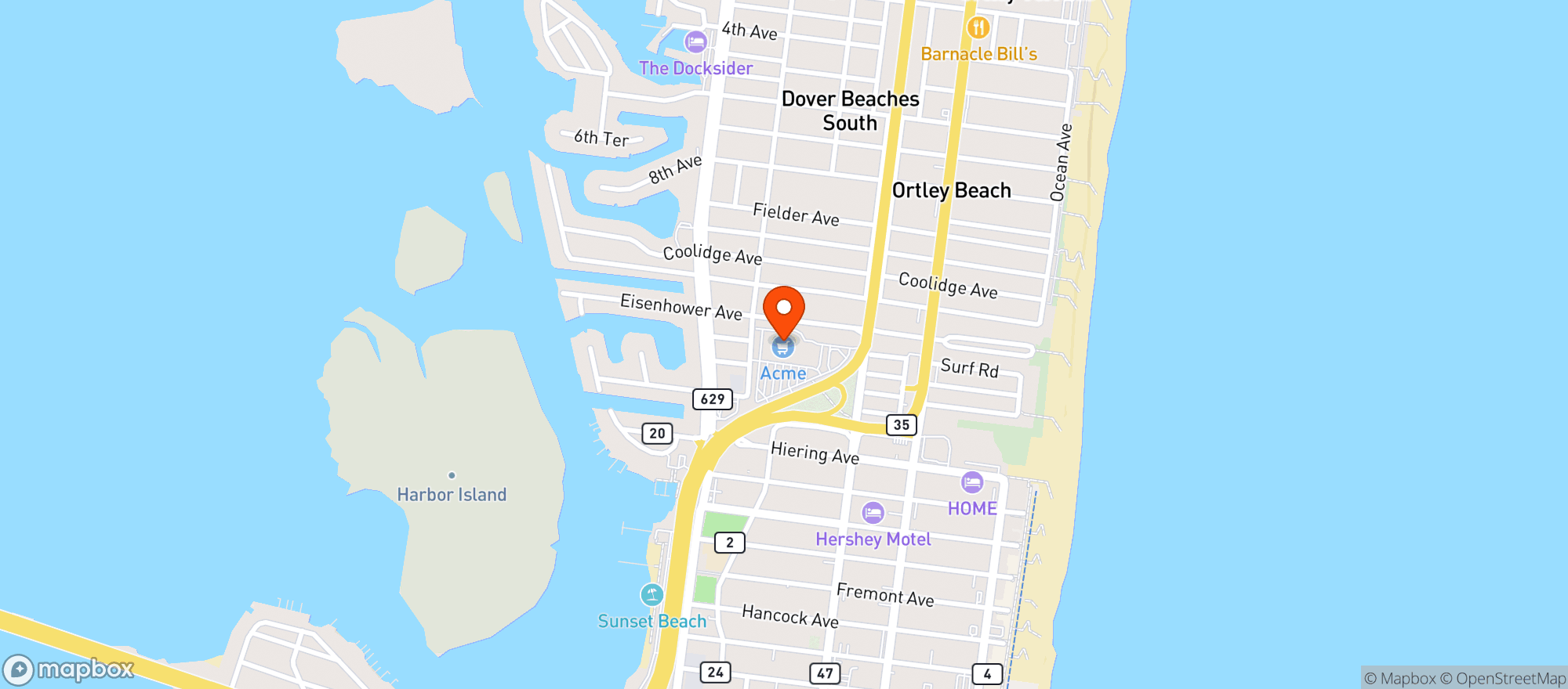 Map showing Spirits Unlimited Ortley Beach