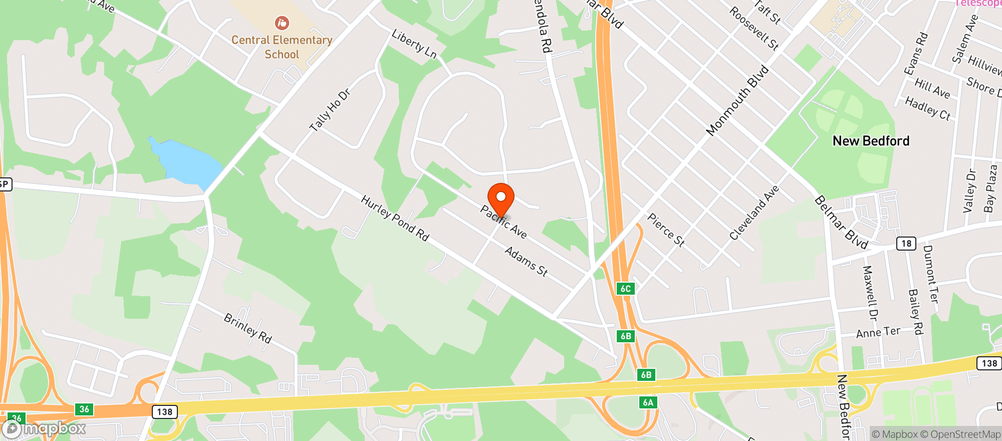 Map showing Bakes Brewing Company