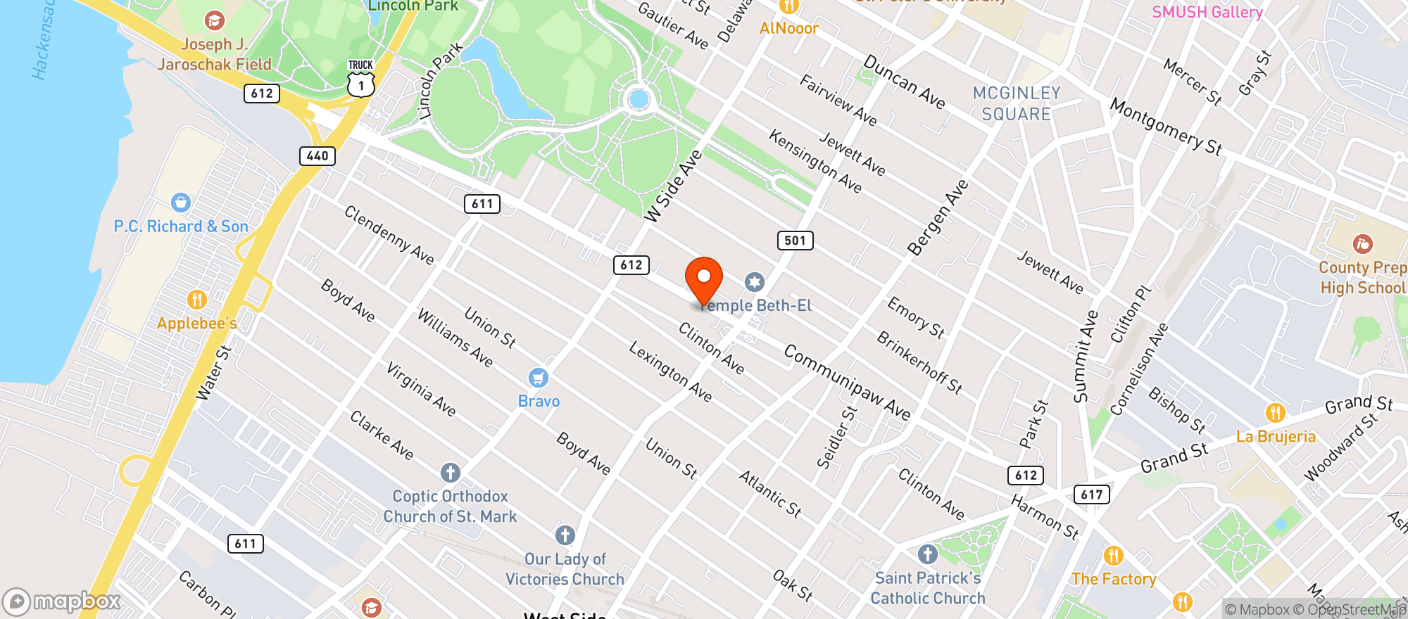 Map showing COMMUNIPAW LIQUORS