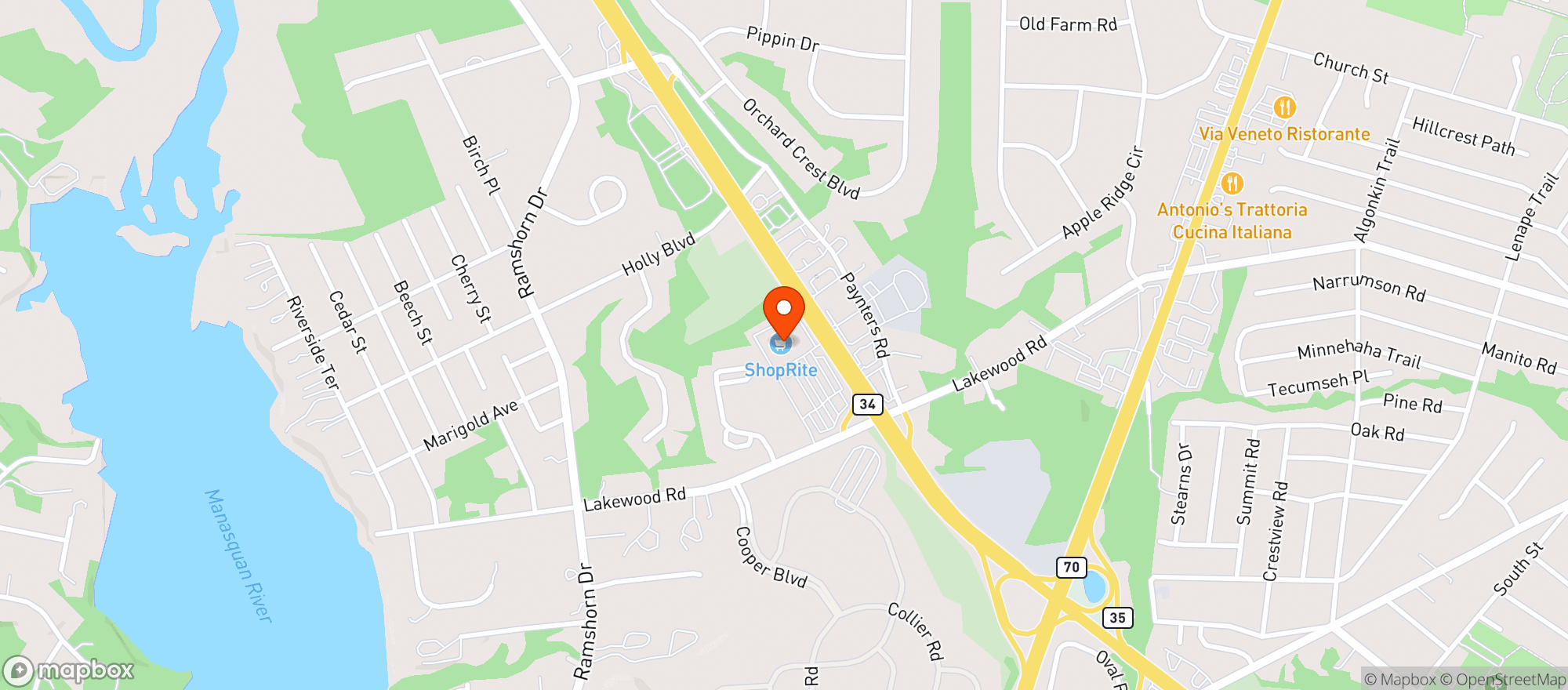 Map showing Shoprite
