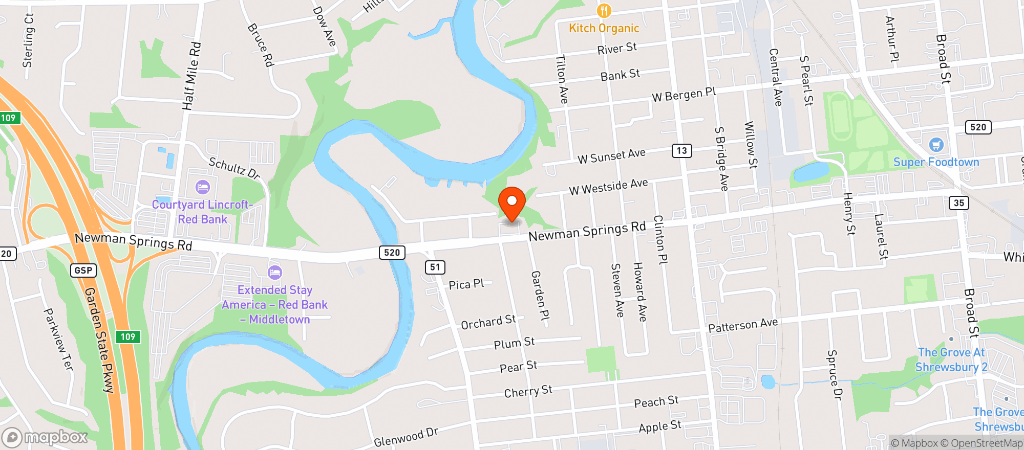 Map showing Vingo W & S/Red Bank