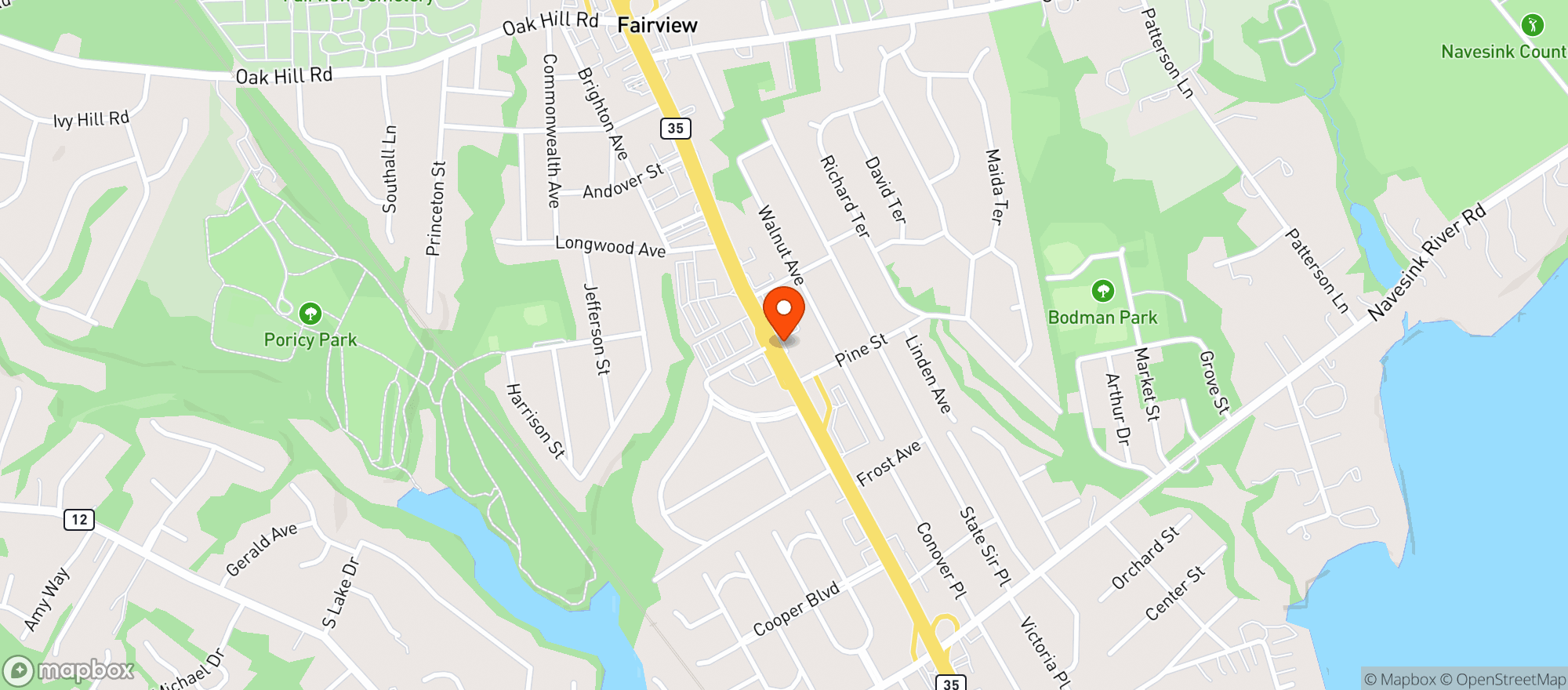 Map showing Trezza Liquors