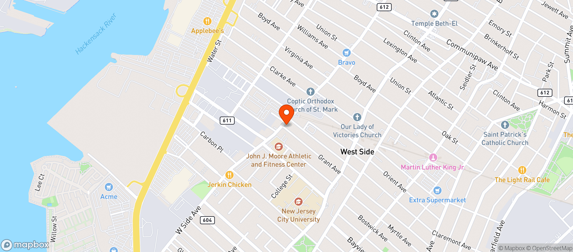 Map showing West Side Liquors