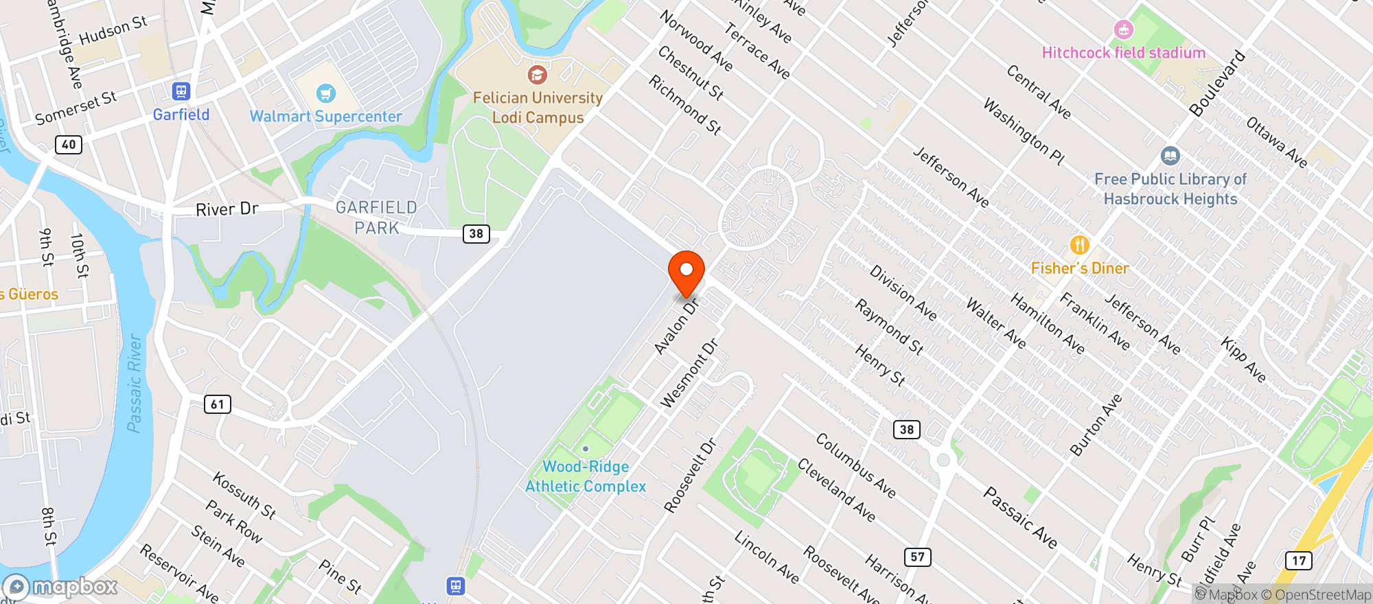 Map showing Westmont Liquors 64