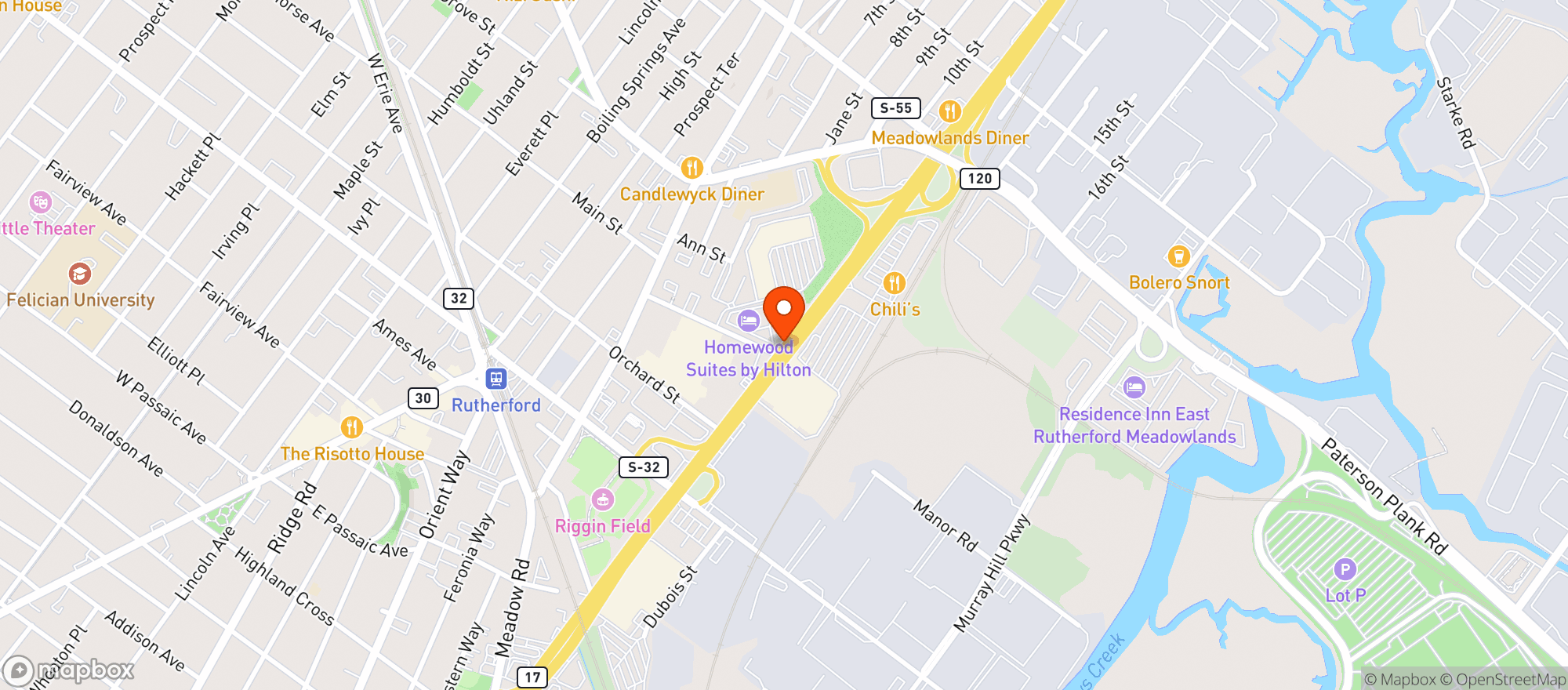 Map showing Vitamin Shoppe - East Rutherford