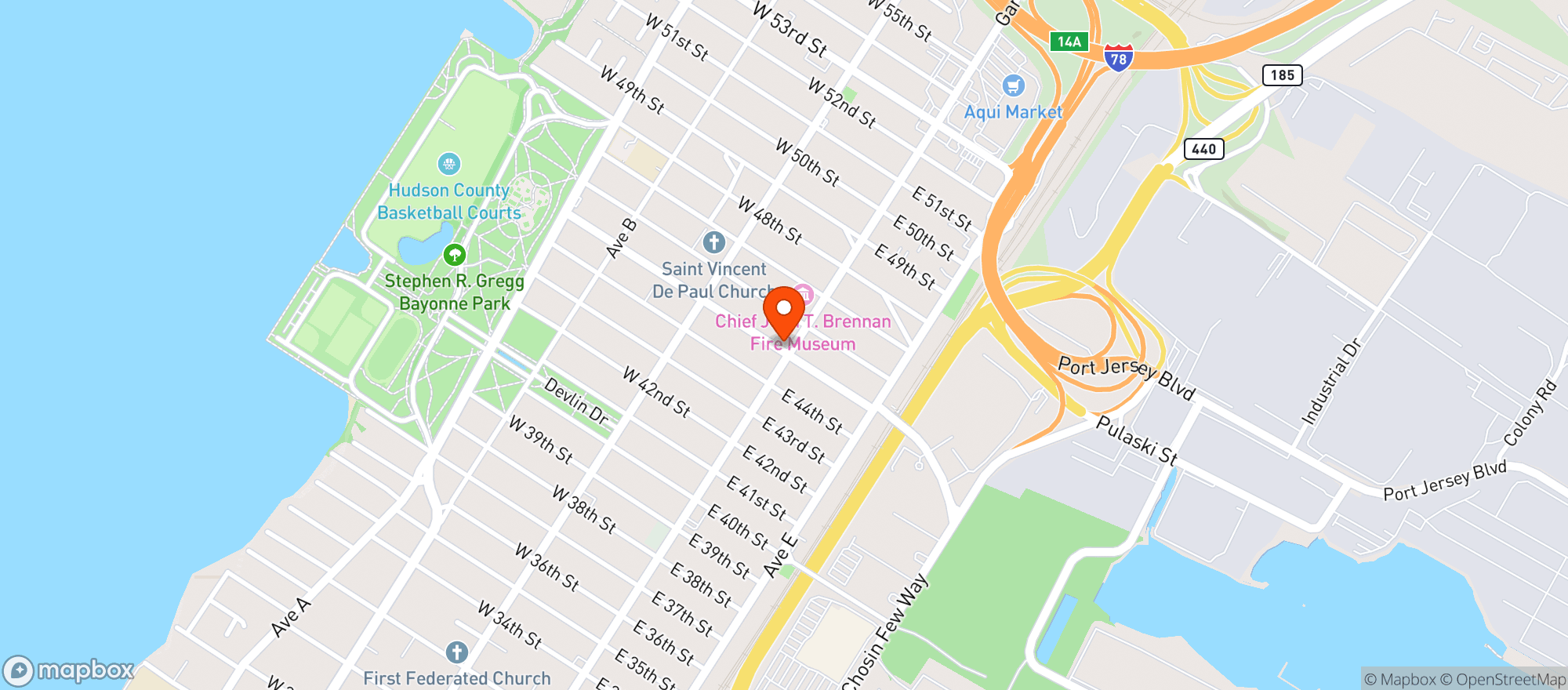 Map showing Manny S Liquors