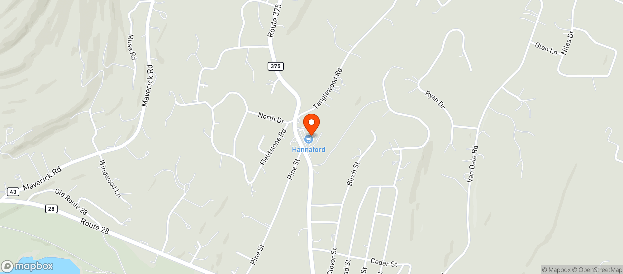 Map showing Hurley Wine and Liquor Market