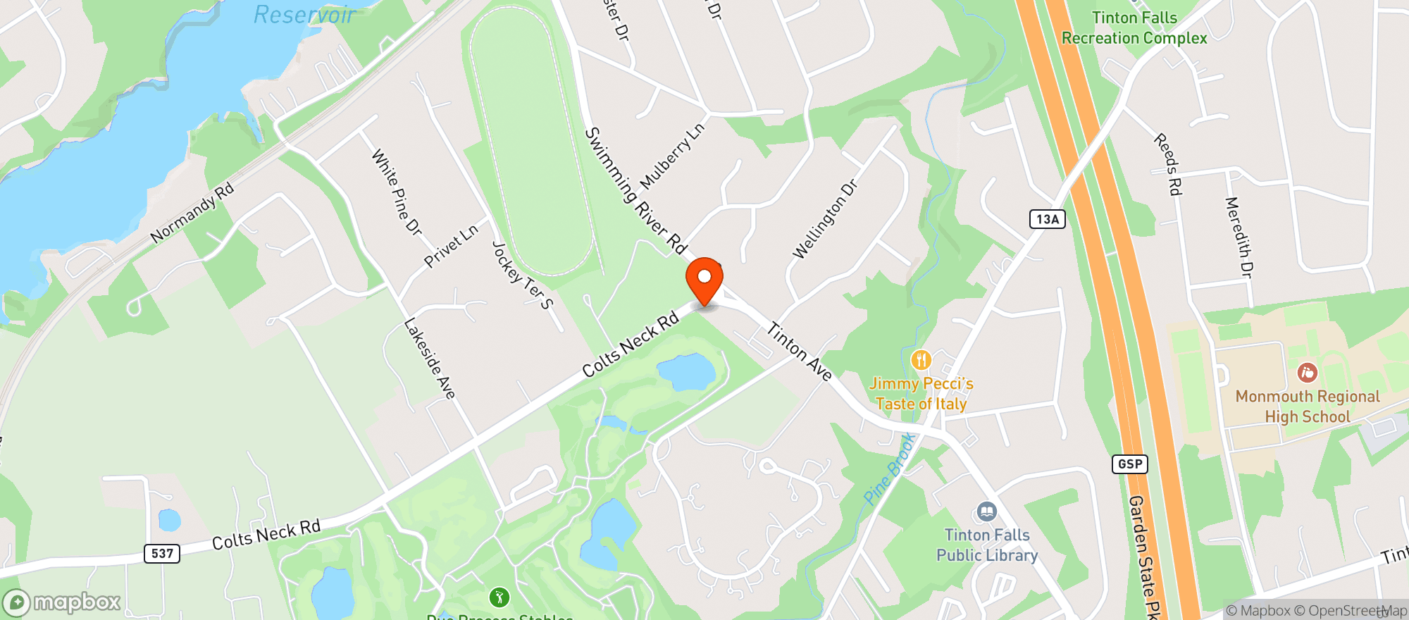 Map showing Huddys Inn